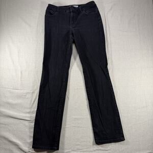 Chico's Platinum Jeans Womens 0 Regular 28W Black Stretch Denim